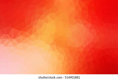 Light red, yellow triangle mosaic background. Shining illustration, which consist of triangles. The elegant pattern can be used as part of a brand book.