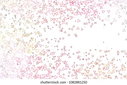 Light Red, Yellow vector abstract colorful background, which consist of triangles. Pattern with colored triangles on white background.