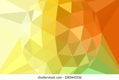 Light Red, Yellow vector abstract polygonal background with a gem in a centre. Illustration in abstract style with triangles. A completely new design for your leaflet.
