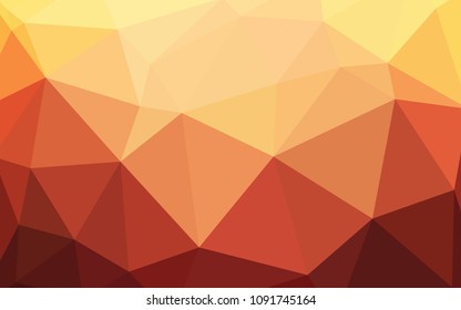 Light Red, Yellow vector abstract mosaic pattern. A completely new color illustration in a polygonal style. Best triangular design for your business.