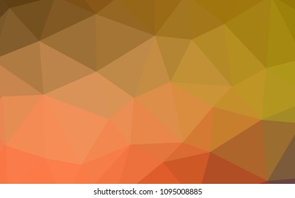 Light Red, Yellow vector abstract polygonal background. Shining polygonal illustration, which consist of triangles. A completely new design for your leaflet.