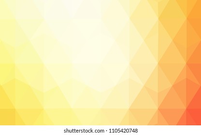 Light Red, Yellow vector abstract mosaic background. A completely new color illustration in a polygonal style. Polygonal design for your web site.
