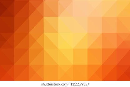 Light Red, Yellow vector abstract mosaic pattern. Polygonal abstract illustration with gradient. The best triangular design for your business.