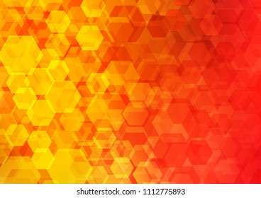 Light Red, Yellow vector abstract polygonal pattern. Modern geometrical abstract illustration with gradient. The best hexagonal design for your business.