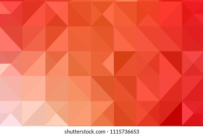 Light Red, Yellow vector abstract polygonal pattern. Shining polygonal illustration, which consist of triangles. The best triangular design for your business.