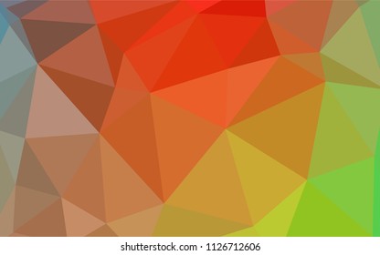 Light Red, Yellow vector abstract polygonal background. Shining polygonal illustration, which consist of triangles. Pattern for a brand book's backdrop.