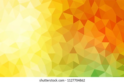 Light Red, Yellow vector abstract mosaic background. Creative geometric illustration in Origami style with gradient. Best triangular design for your business.