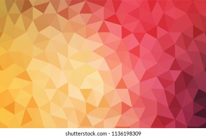 Light Red, Yellow vector abstract polygonal background. A completely new color illustration in a polygonal style. Triangular pattern for your design.