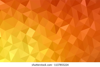 Light Red, Yellow vector abstract polygonal background. Colorful illustration in abstract style with triangles. Brand new design for your business.
