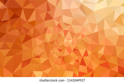 Light Red, Yellow vector abstract mosaic pattern. Glitter abstract illustration with an elegant triangles. Triangular pattern for your design.