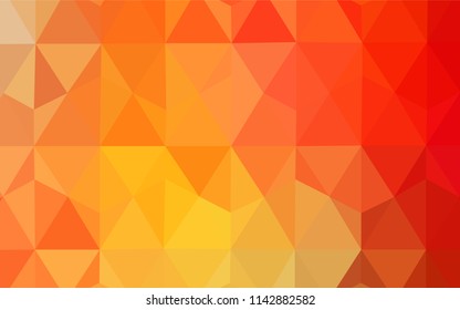 Light Red, Yellow vector abstract mosaic background. Colorful illustration in polygonal style with gradient. Best triangular design for your business.