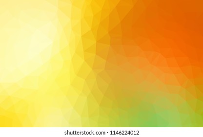Light Red, Yellow vector abstract polygonal background. Creative illustration in halftone style with triangles. Best triangular design for your business.