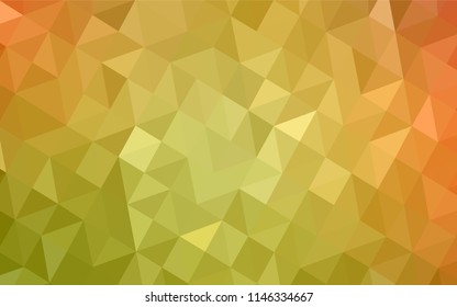 Light Red, Yellow vector abstract polygonal template. Modern abstract illustration with triangles. Triangular pattern for your design.