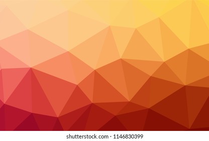 Light Red, Yellow vector abstract mosaic backdrop. Shining polygonal illustration, which consist of triangles. Completely new template for your banner.