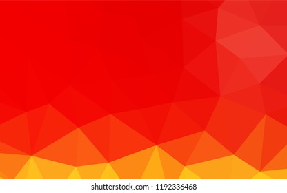 Light Red, Yellow vector abstract polygonal texture. A sample with polygonal shapes. The completely new template can be used for your brand book.