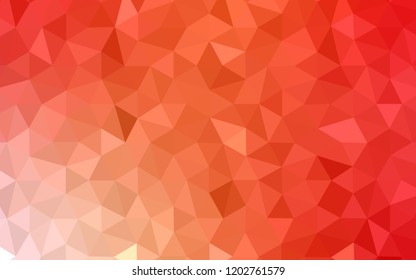 Light Red, Yellow vector abstract mosaic background. Triangular geometric sample with gradient.  Brand new style for your business design.