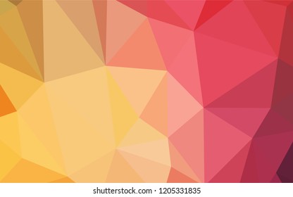 Light Red, Yellow vector abstract polygonal template. Shining polygonal illustration, which consist of triangles. A completely new design for your leaflet.
