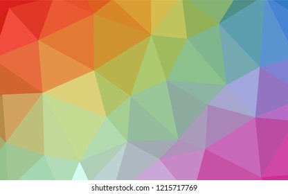 Light Red, Yellow vector abstract mosaic background. Shining polygonal illustration, which consist of triangles. New template for your brand book.