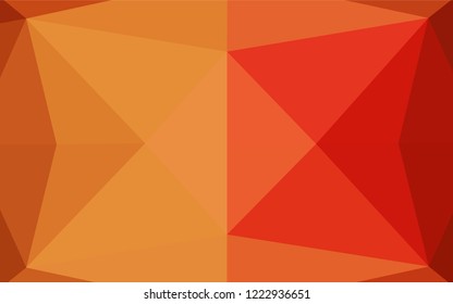 Light Red, Yellow vector abstract mosaic background. Shining illustration, which consist of triangles. The template can be used as a background for cell phones.