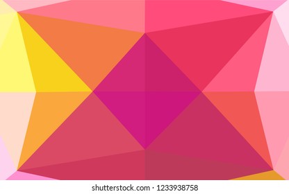 Light Red, Yellow vector abstract mosaic pattern. A sample with polygonal shapes. A completely new design for your business.