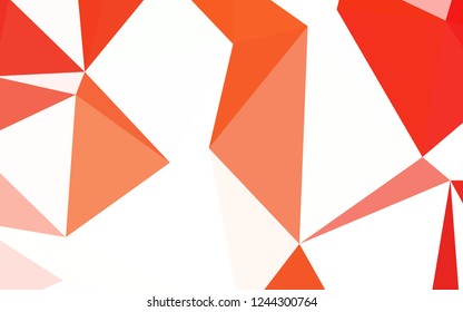 Light Red, Yellow vector abstract polygonal background. Geometric illustration in Origami style with gradient.  A new texture for your web site.