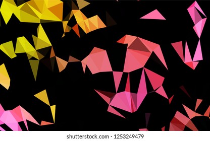 Light Red, Yellow vector abstract polygonal layout. Shining illustration, which consist of triangles. A new texture for your design.