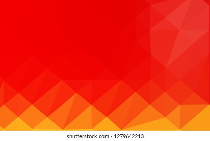 Light Red, Yellow vector abstract polygonal texture. Brand new colorful illustration in with gradient. The best triangular design for your business.