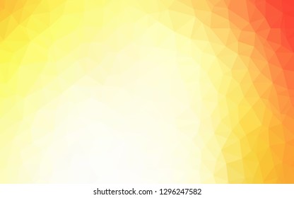 Light Red, Yellow vector abstract mosaic background. Shining colorful illustration with triangles. Polygonal design for your web site.
