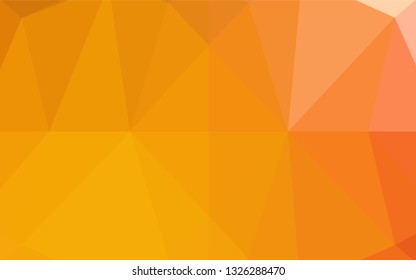 Light Red, Yellow vector abstract mosaic backdrop. Shining illustration, which consist of triangles. The textured pattern can be used for background.