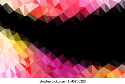 Light Red, Yellow vector abstract polygonal cover. Glitter abstract illustration with an elegant design. Polygonal design for your web site.
