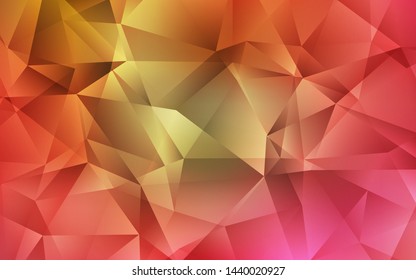 Light Red, Yellow vector abstract polygonal pattern. Polygonal abstract illustration with gradient. Triangular pattern for your design.