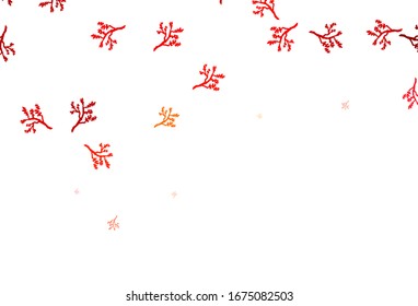 Light Red, Yellow vector abstract pattern with sakura. An elegant bright illustration with leaves and branches. Brand new design for your business.