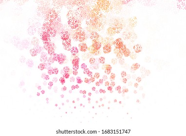 Light Red, Yellow vector abstract background with leaves. Colorful illustration in doodle style with leaves. New template for your brand book.