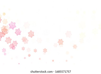 Diseño abstracto de vectores amarillo y rojo claro con flores. Decoración de flores sobre fondo blanco. Diseño elegante para su libro de marca.