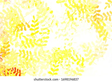 Light Red, Yellow vector abstract backdrop with leaves. Modern geometrical abstract illustration with leaves. New template for your brand book.