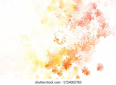 Light Red, Yellow vector abstract background with branches. Decorative design in Indian style on white background. Colorful pattern for kid's books.