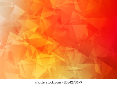 Light Red, Yellow vector abstract polygonal template. Shining polygonal illustration, which consist of triangles. Brand new style for your business design.