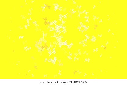 Rojo claro, fondo abstracto vector amarillo con ramas. Ilustración abstracta brillante con hojas y ramas. Una nueva textura para tu diseño de papel pintado.