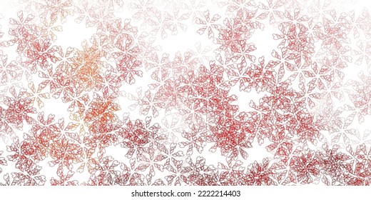 Light red, yellow vector abstract backdrop with leaves. Blurred decorative design in Indian style with leaves. Brand new business design.