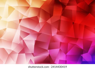 Plantilla poligonal abstracta de vector amarillo, rojo claro. Elegante ilustración poligonal brillante con gradiente. Patrón texturizado para sus antecedentes.