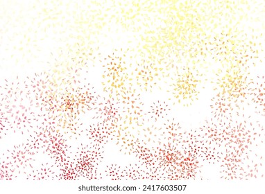 Diseño abstracto de vectores amarillo claro rojo con hojas. Nueva ilustración colorida en estilo doodle con hojas. Patrón texturizado para sitios web, banners.