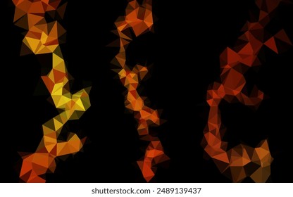 Light Red, Yellow vector abstract mosaic backdrop. Triangular geometric sample with gradient.  The best triangular design for your business.