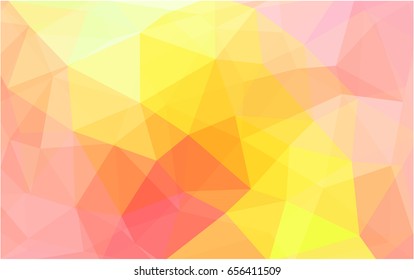 Light Red, Yellow vector abstract textured polygonal background. Blurry triangle design. Pattern can be used for background.