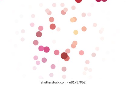 Light Red, Yellow vector abstract pattern with circles. Geometry template for your business design. Background with colored spheres.