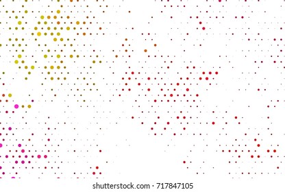 Light Red, Yellow vector abstract pattern with circles. Geometry template for your business design. Background with colored spheres.