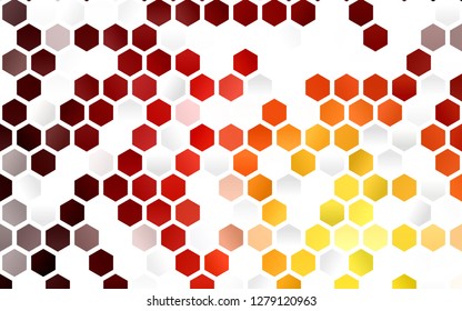 Light Red, Yellow vector backdrop with hexagons. Colorful hexagons on white backdrop. New template for your brand book.