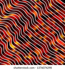 Light Red, Yellow vector backdrop with curves. Bright illustration with gradient circular arcs. Template for your UI design.