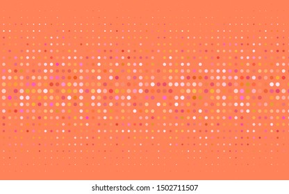 Light Red, Yellow vector backdrop with dots. Glitter abstract illustration with blurred drops of rain. Template for your brand book.