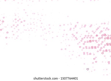 Light Red, Yellow vector backdrop with sweet hearts. Illustration with hearts in love concept for valentine's day. Template for Valentine's greeting postcards.
