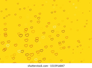 Light Red, Yellow vector backdrop with sweet hearts. Illustration with hearts in love concept for valentine's day. Pattern for carnival, festival romantic leaflets.